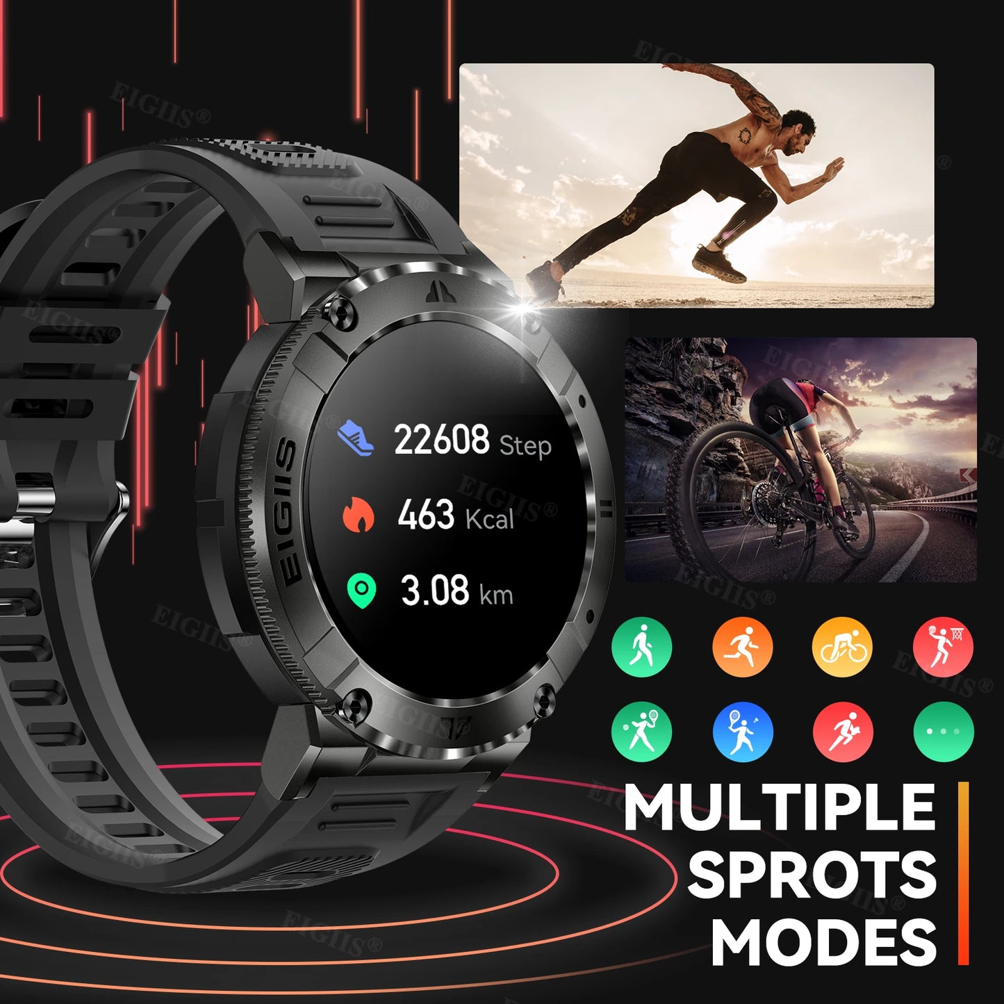 LaNikar Smart Watch Men TFT Display Bluetooth Call Health Monitor