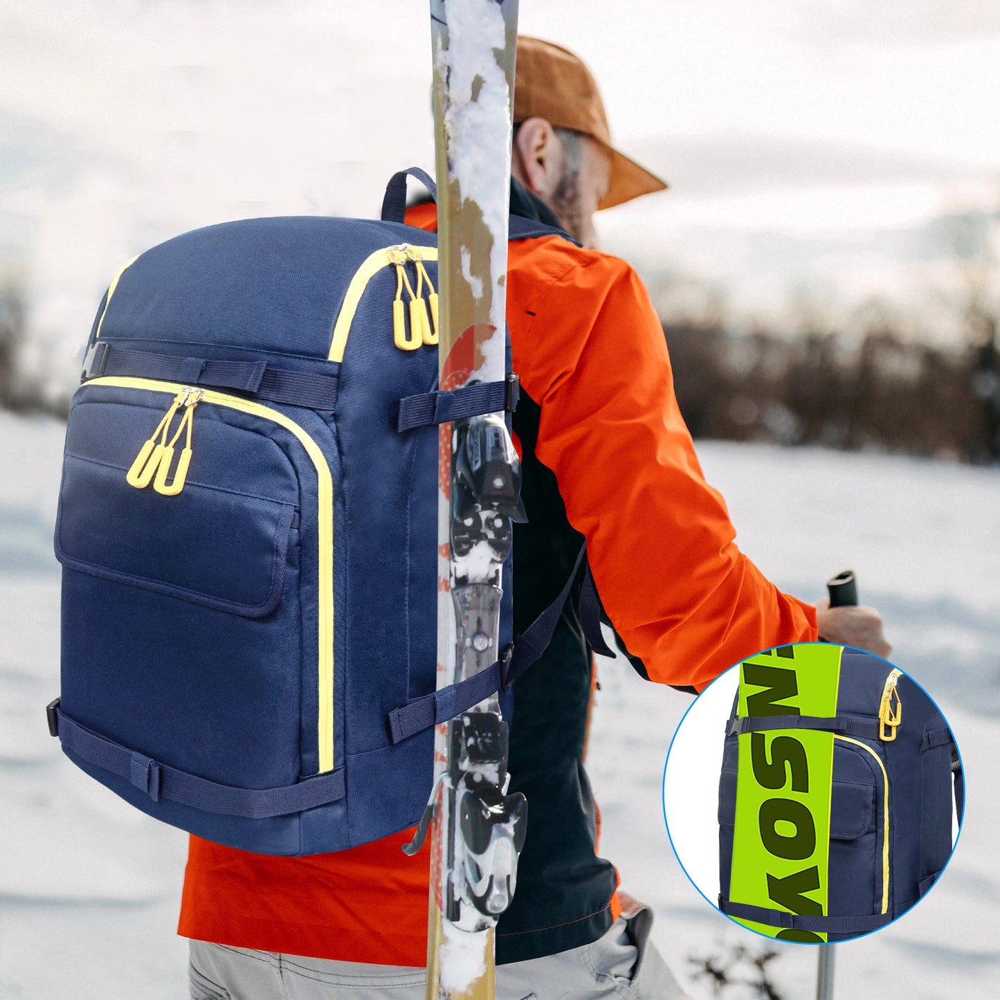 WEST TUNE Outdoor Ski Boot Bag and Gear Backpack