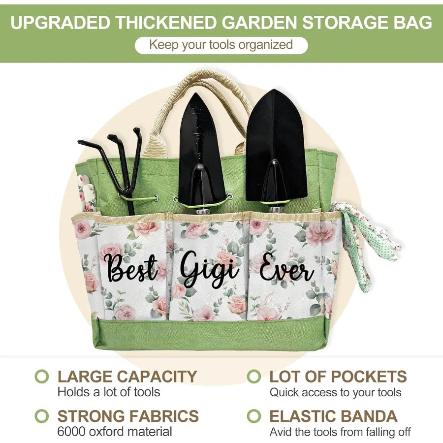 Hign-concerned Floral Gardening Tools Gift Set With Durable Organizer Tote