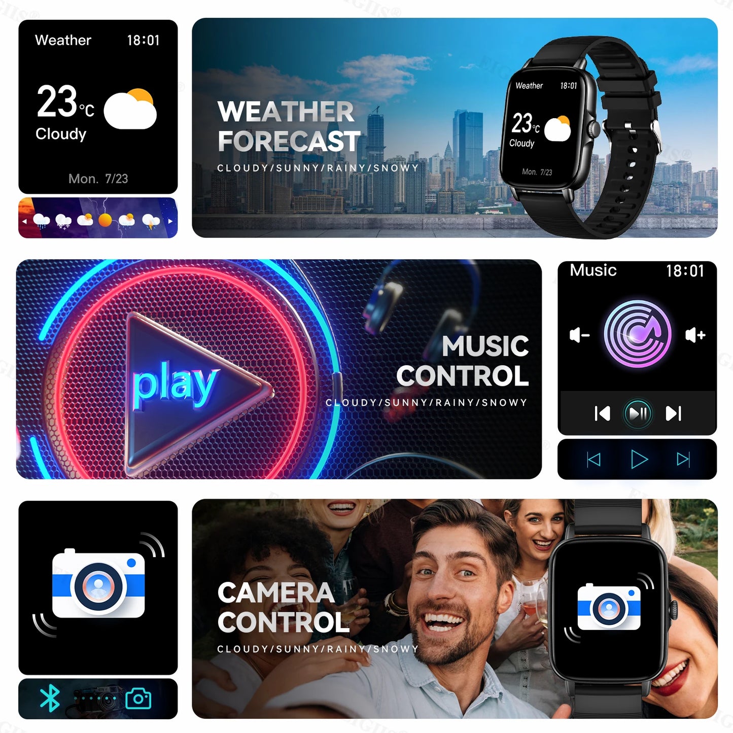 EIGIIS Smart Watch For Men Women Heart Rate Sleep Monitor