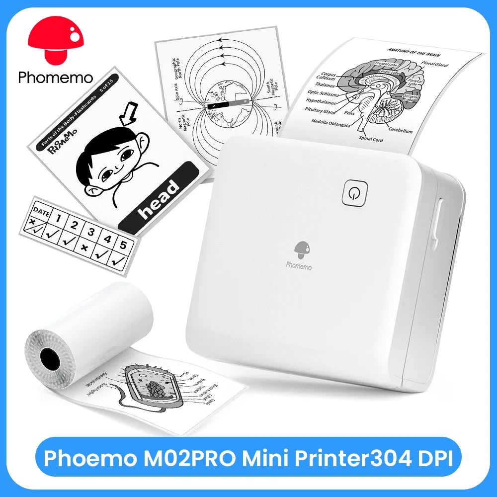 Phomemo M02 Pro Pocket Printer Bluetooth Thermal For iOS Android