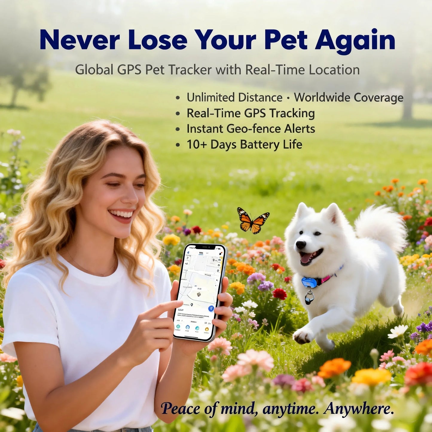WANWAYTECH GPS Pet Tracker For Dogs Cats