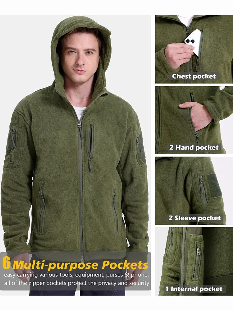 ReFire Gear Men's Hunting Fleece Jacket Tactical Warm Winter Zip