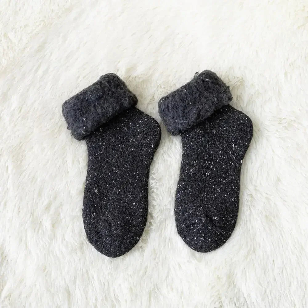 Plush Wool Socks For Women Winter Crew Fuzzy Velvet Hosiery