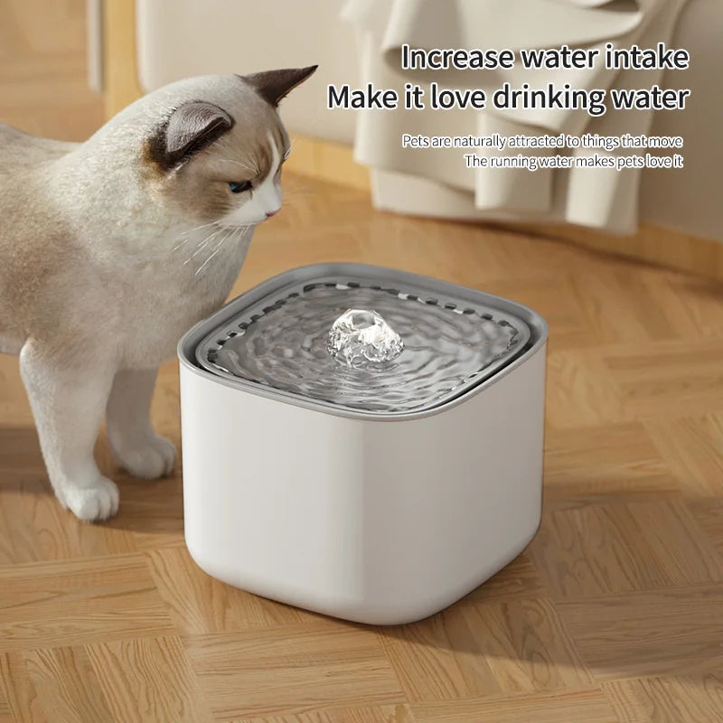 Cat Water Fountain Auto Recirculating USB Quiet Dispenser