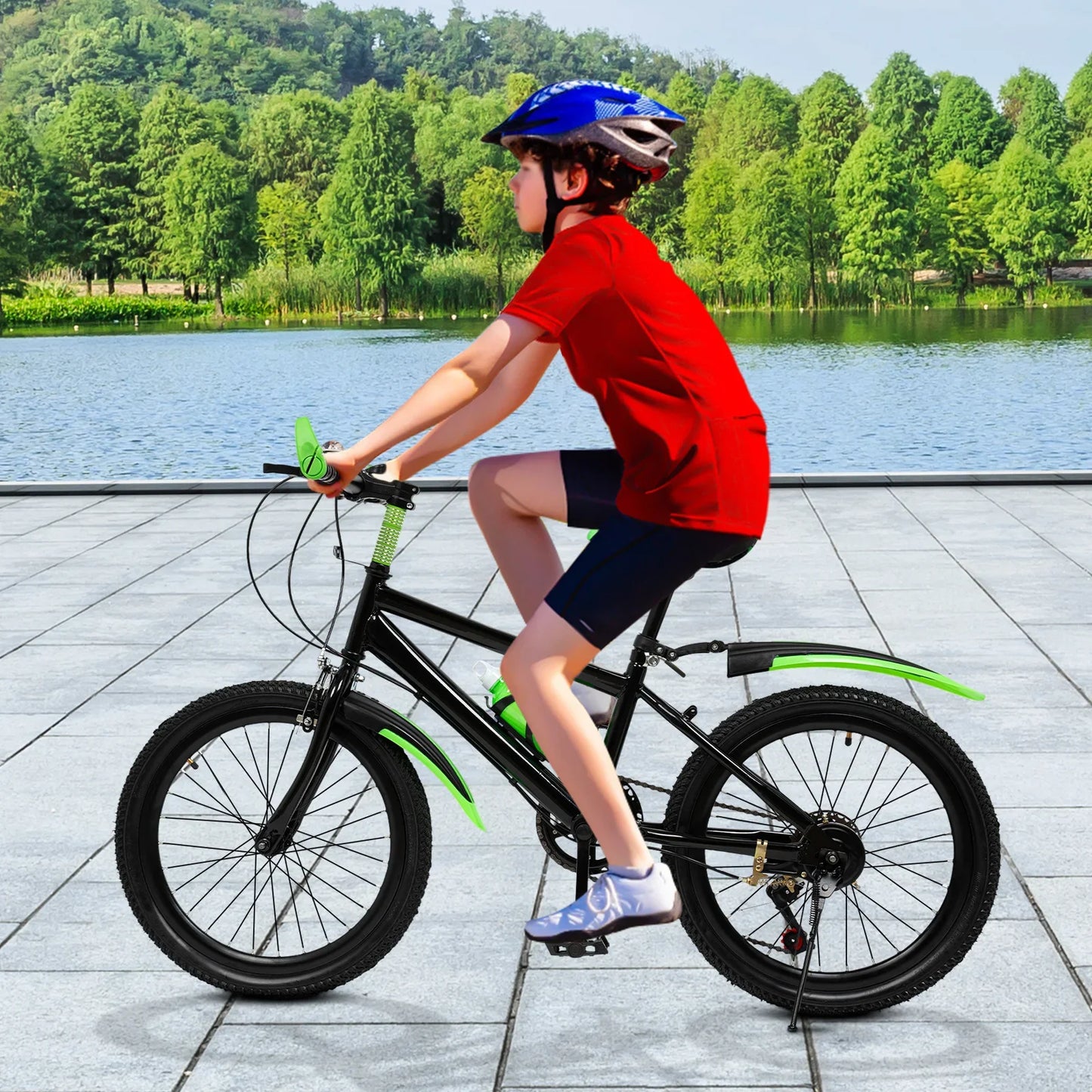 Fork 7 Speed Mountain Bike For Kids Unisex Disc Brakes
