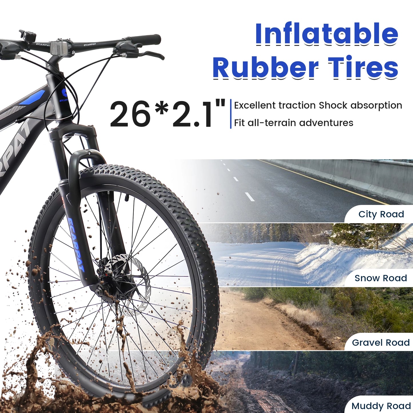 Ecarpat Dual Full Suspension Mountain Bike With Disc Brakes