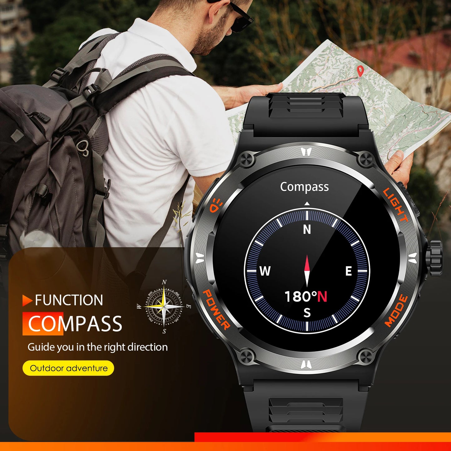 LaNikar KT76 Smartwatch 3ATM Waterproof 1.53 Display Bluetooth Heart Rate