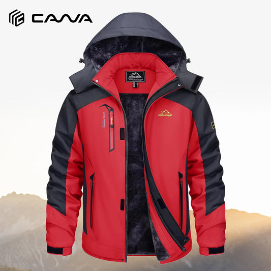 Cavva Men's Water Resistant Winter Ski Jacket With Hood Multi Pocket Parka