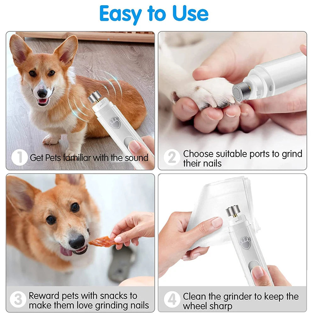 Shunmaii Electric Dog Nail Grinder LED Light USB Rechargeable