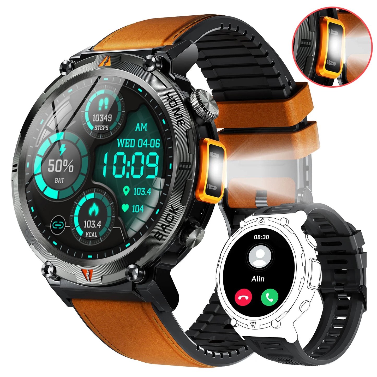 EIGIIS Bluetooth Call Smartwatch For Men With Heart Rate Monitor